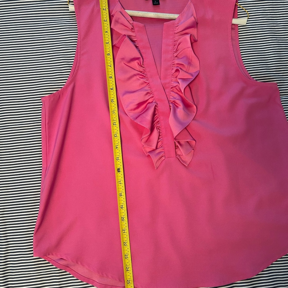 J. Crew Vibrant Pink Ruffle Blouse - Picture 5 of 6